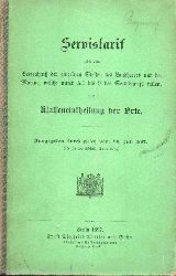 Servistarif nebst dem Verzeichnis der einzelnen  Stellen des Landheeres und der Marine,welche unter A1 bis 9 des 