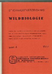 Eidgenssisches Oberforstinspektorat  Stichwortverzeichnis Wildbiologie Band 4 