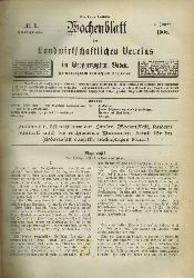 Groherzogtum Baden  Wochenblatt des Landwirtschaftlichen Vereins Jahr 1906 No 1 bis 52 