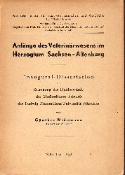 Widemann,Gnther  Anfnge des Veterinrwesens im Herzogtum Sachsen-Altenburg 