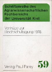 Agrarwissenschaftliche Fakultt  Vortrge zur Hochschultagung 1978 