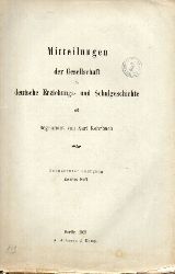 Kehrbach,Karl  Mitteilungen der Gesellschaft fr deutsche Erziehungs- und 