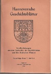 Hannoversche Geschichtsbltter  Neue Folge Band 7.1954.Heft 3/4 (1 Heft) 