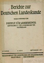 Institut fr Landeskunde (Hsg.)  Berichte zur Deutschen Landeskunde 27.Band 1961 2.Heft 