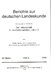 Zentralausschu fr deutsche Landeskunde (Hsg.)  Berichte zur Deutschen Landeskunde 63.Band 1989 2.Heft 