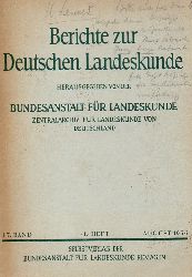 Bundesanstalt fr Landeskunde (Hsg.)  Berichte zur Deutschen Landeskunde 17.Band 1956 1.Heft 