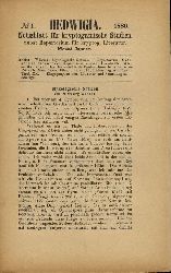 Winter,G.  Hedwigia Neunzehnter Band 1880 Heft 1,5,11 und 12 (4 Hefte) 