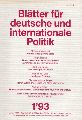 Bltter fr deutsche und internationale Politik  Bltter fr deutsche und internationale Politik Heft Januar 1993 