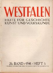 Westfalen  Westfalen 26.Band 1941 Heft 6 (1 Heft) 