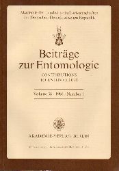 Beitrge zur Entomologie  Volume 36 1986.Number 1 und 2 