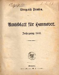 Preuen: Knigreich  Amtsblatt fr Hannover.Jahr 1883.Stck 1 bis 54 