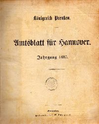 Preuen: Knigreich  Amtsblatt fr Hannover.Jahr 1885.Stck 1 bis 54 