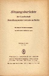 Herter,Konrad (Hsg.)  Sitzungsberichte der Gesellschaft Naturforschender Freunde zu Berlin 