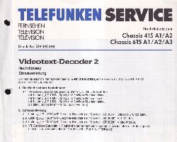 Telefunken  Fernseh Service Information Videotext - Decoder 2 