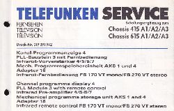 Telefunken  Service Information Kanal - Programmanzeige 4, PPL - Baustein 3 