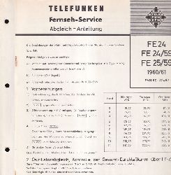 Telefunken  Fernseh Service Abgleich - Anleitung fr FE 24, 24/59 und FE 25/59 