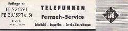 Telefunken  Fernseh Service Information 1960/61 fr FE 22/59T und FE 23/59T 