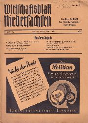 Wirtschaftskammer Niedersachsen  Wirtschaftsblatt Niedersachen 18.Jahrgang 1938, Heft 7 