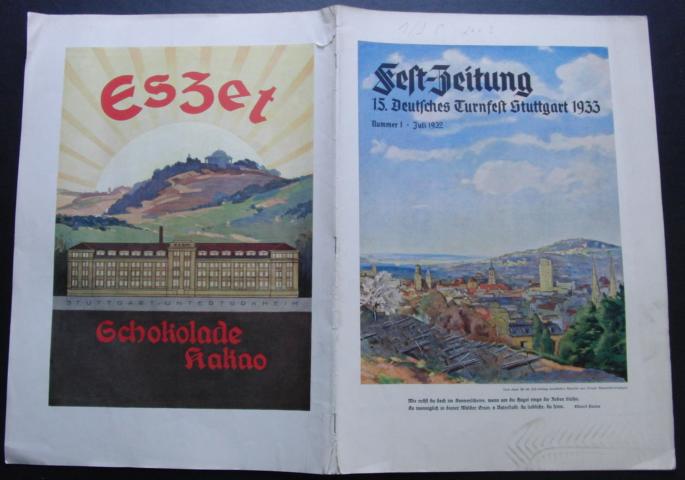 Presse-Ausschuß  Fest - Zeitung  15.  deutsche Turnfest in  Stuttgart 1933   