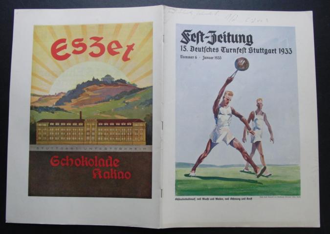 Presse-Ausschuß  Fest - Zeitung  15.  deutsche Turnfest in  Stuttgart 1933   