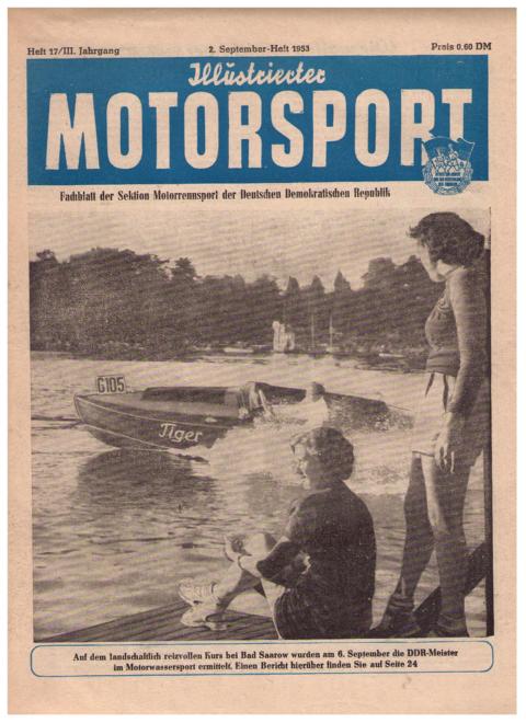 Hrsg. Deutscher Motorsport - Verband der DDR     Illustrierter Motorsport  - 2. September  - Heft1953  , Nr. 17 ,  