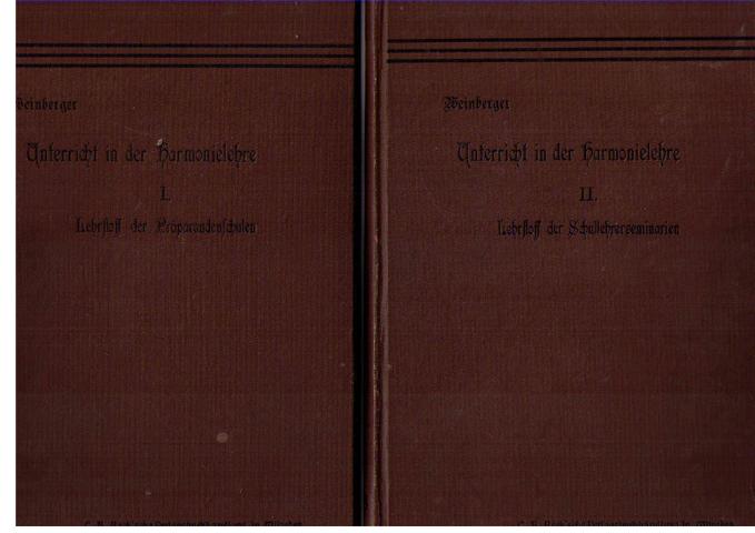 Weinberger , Karl Friedrich     Handbuch für den Unterricht in der Harmonielehre   