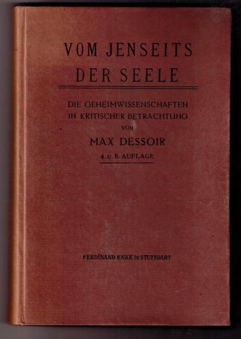 Dessoir , Max    Vom Jenseits der Seele    