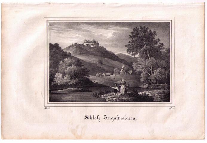 Lithographie aus "Saxonia",     Schloß Augustusburg  