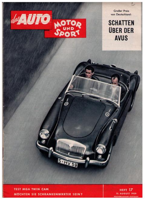 Hrsg. Pietsch , Paul und Dietrich - Troelch , Ernst   Das Auto - Motor und Sport  -  Heft 17  von 1959    