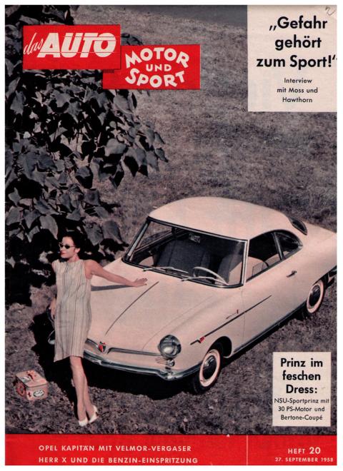 Hrsg. Pietsch , Paul und Dietrich - Troelch , Ernst   Das Auto - Motor und Sport  -  Heft 20 von 1958    
