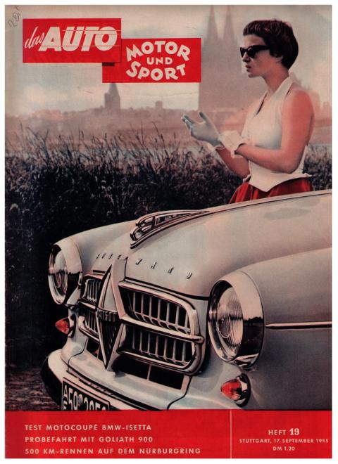 Hrsg. Pietsch , Paul und Dietrich - Troelch , Ernst   Das Auto - Motor und Sport  -  Heft  19 vom 17. September  1955    