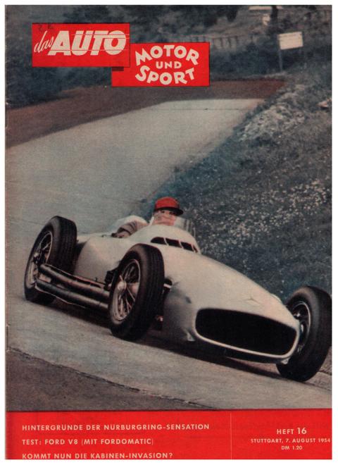 Hrsg. Pietsch , Paul und Dietrich - Troelch , Ernst   Das Auto - Motor und Sport  -  Heft  16 vom 7. August  1954    