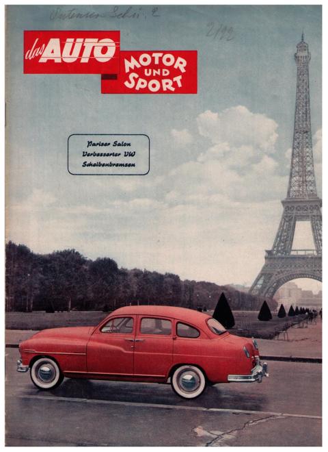 Hrsg. Pietsch, Paul und Dietrich - Troelch, Ernst   Das Auto - Motor und Sport  -  Heft 22 vom 25. Okt. 1952   
