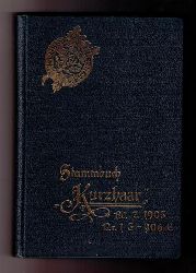 Hrsg. Verlag Schn - Redaktion der Kurzhaarzeitung   Stammbuch des Klubs Kurzhaar fr kurzhaarige deutsche Vorstehhunde  7. Jahrgang  1903  