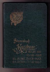 Hrsg. Verlag Schn - Redaktion der Kurzhaarzeitung   Stammbuch des Klubs Kurzhaar fr kurzhaarige deutsche Vorstehhunde  20. Jahrgang 1916 + 21.  Jahrgang  1917 + 22. Jahrgang  1918  in einem Buch  