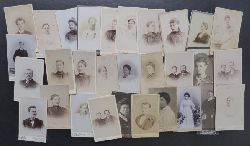 verschieden Fotographen    30 alte Pappfotos - Cabinet-Portraits  ca 10 x 6 cm   wohl zwischen den Jahren 1890 bis 1910  