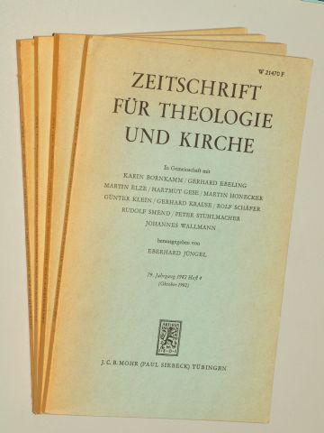   Zeitschrift für Theologie und Kirche. Jahrgang 79 (1982). 4 Hefte. 