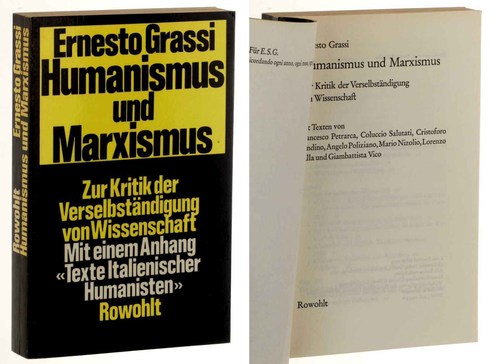 Grassi, Ernesto:  Humanismus und Marxismus. Zur Kritik der Verselbständigung von Wissenschaft. 