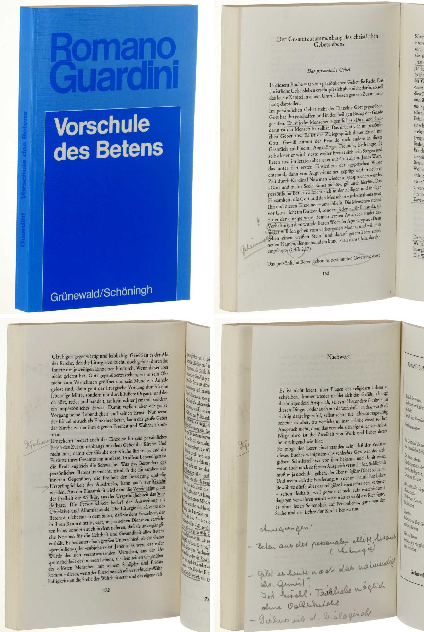 Guardini, Romano:  Vorschule des Betens. 3. Aufl. d. Werkausg. (10. Aufl., unveränd. Nachdr. d. 7. Aufl., Benziger, 1964). 