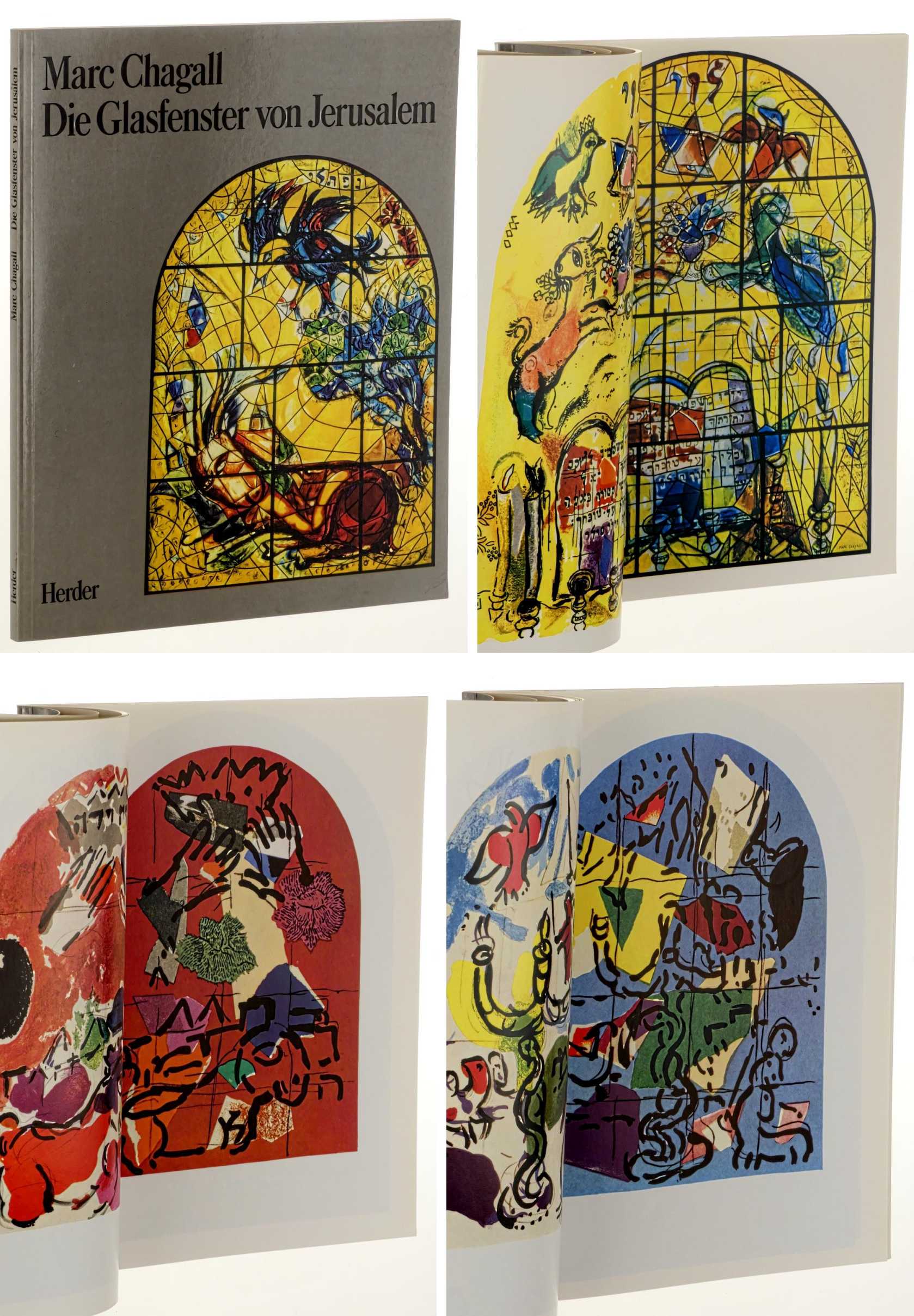 Chagall, Marc:  Die Glasfenster von Jerusalem. [Einführung von Jean Leymarie. Mit 48 Farbtaf. u. 24 einfarb. Vorzeichnungen]. 