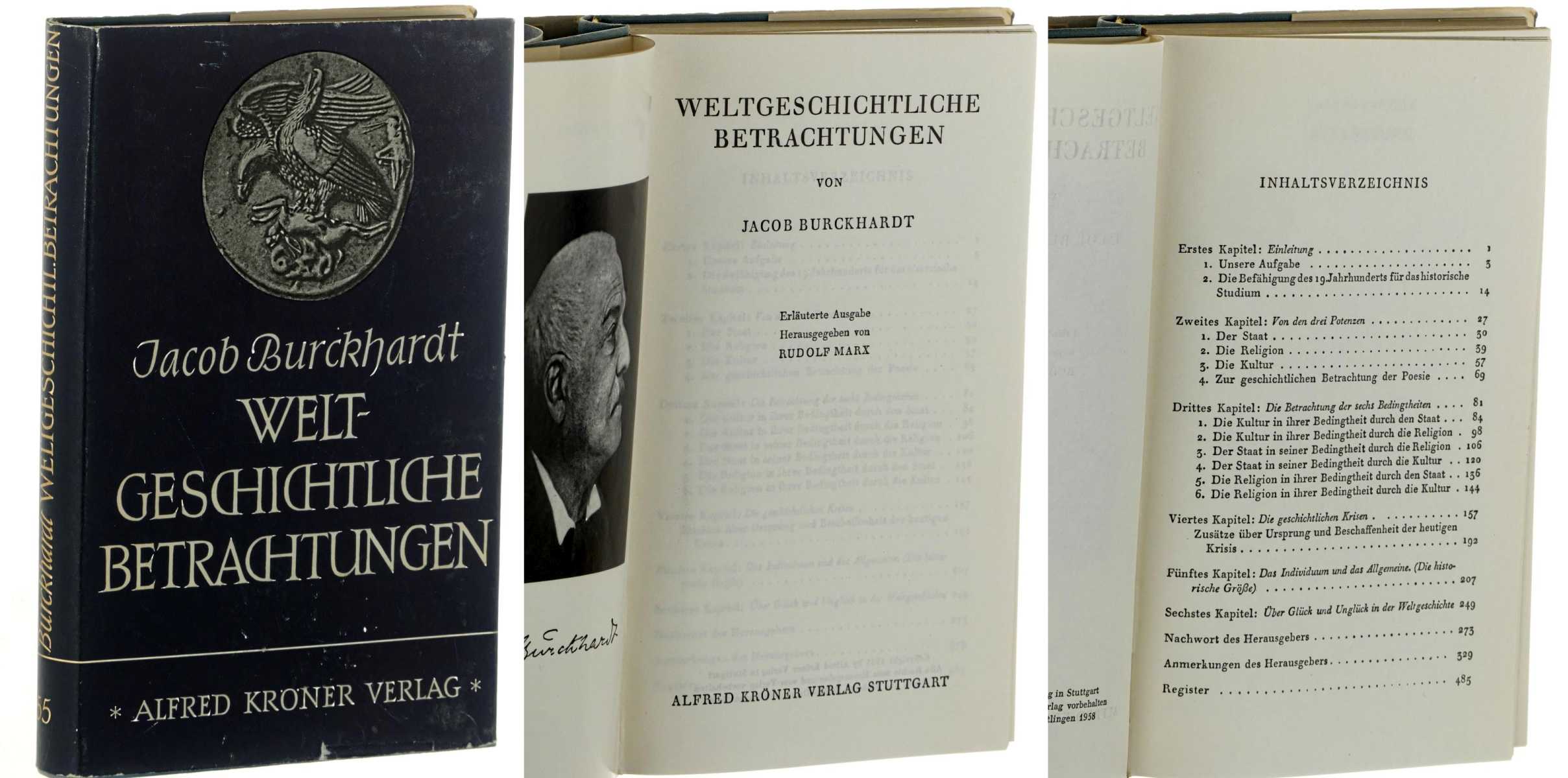 Burckhardt, Jacob:  Weltgeschichtliche Betrachtungen. 