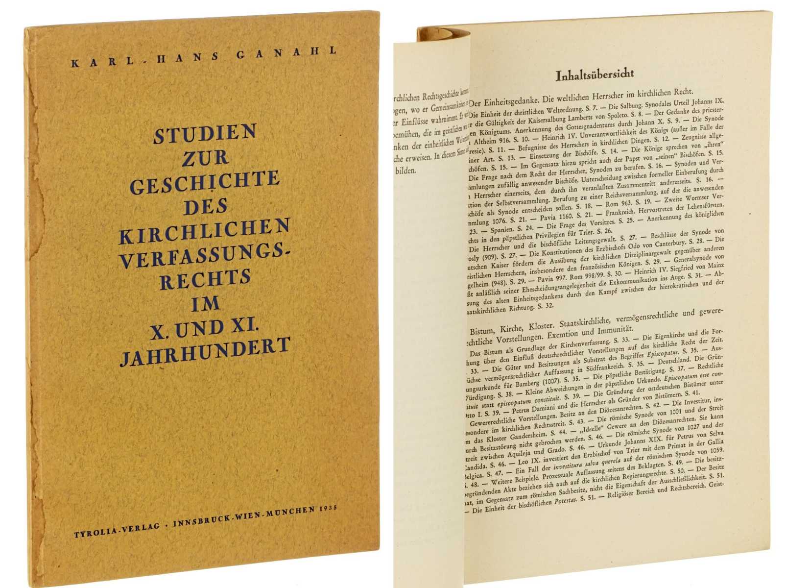 Ganahl, Karl-Hans:  Studien zur Geschichte des kirchlichen Verfassungsrechts im X. und XI. Jahrhundert. 