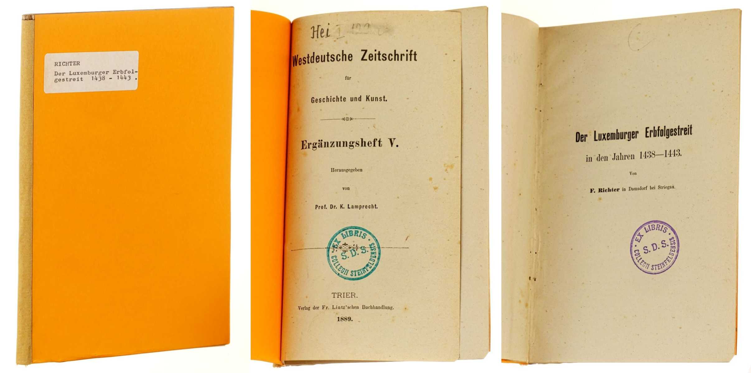   Westdeutsche Zeitschrift für Geschichte und Kunst; Ergänzungsheft 5. Hrsg. von K. Lamprecht. 