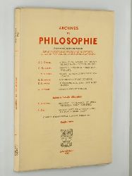  Archives de philosophie. Recherches et documentation. Revue trimetrale ... 