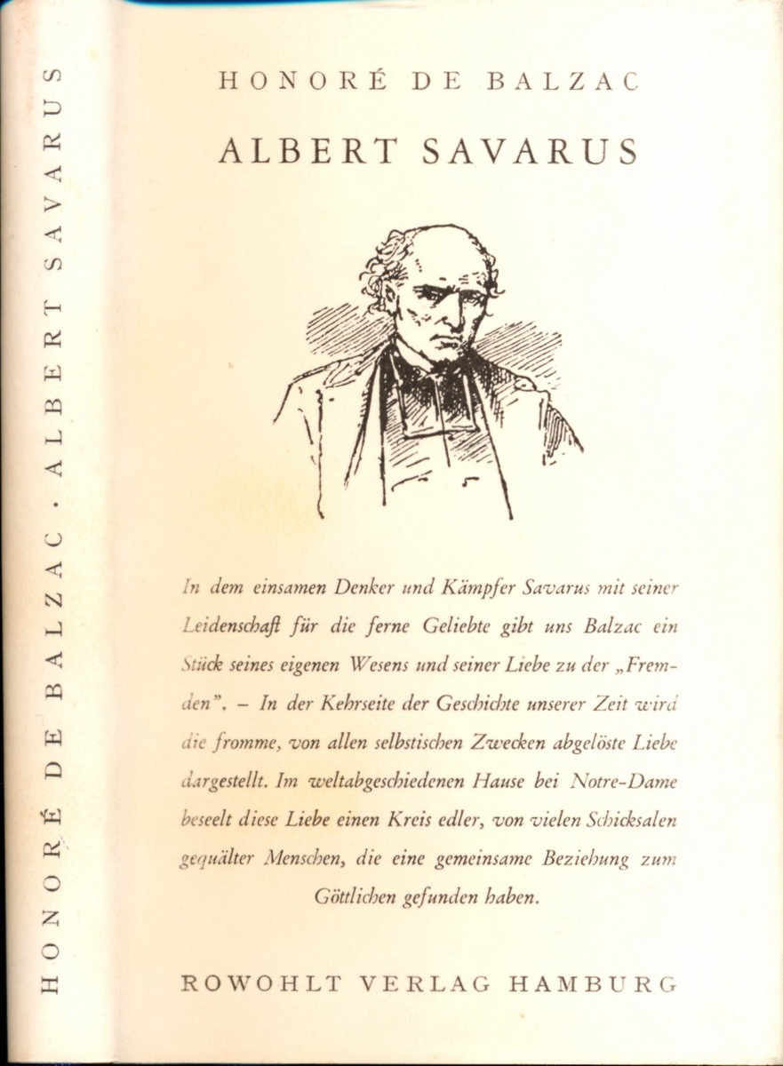 BALZAC, Honoré de  Albertus Savarus. Dt. von Max Krell.  