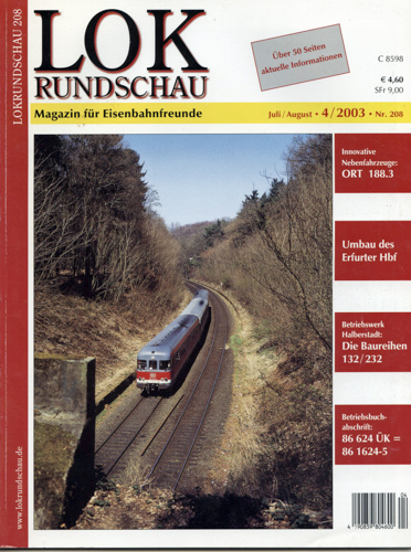   Lok Rundschau. Magazin für Eisenbahnfreunde Heft Nr. 208:  4/2003 (Juli/August) . 