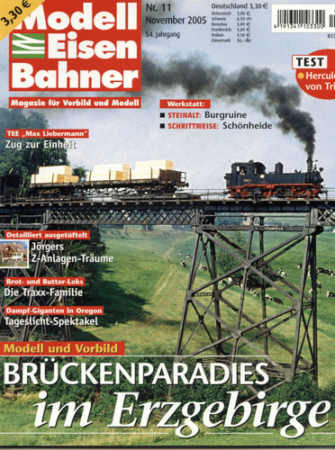   Modelleisenbahner. Magazin für Vorbild und Modell: Heft 11/2005 (November 2005): Brückenparadies im Erzgebirge. 