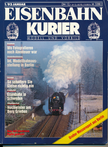 Div.  Eisenbahn-Kurier. Modell und Vorbild. hier: Heft 1/92 (Dezember 1992). 