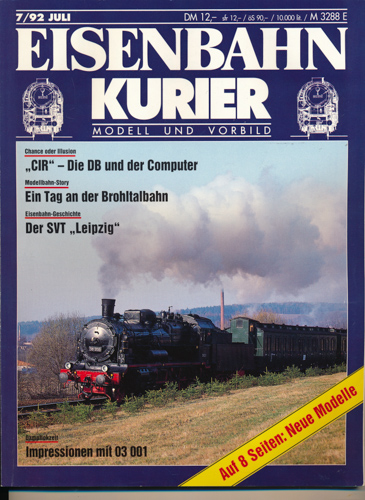 Div.  Eisenbahn-Kurier. Modell und Vorbild. hier: Heft 7/92 (Juli 1992). 