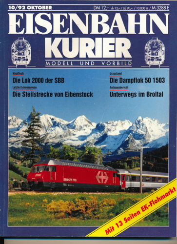 Div.  Eisenbahn-Kurier. Modell und Vorbild. hier: Heft 10/92 (Oktober 1992). 